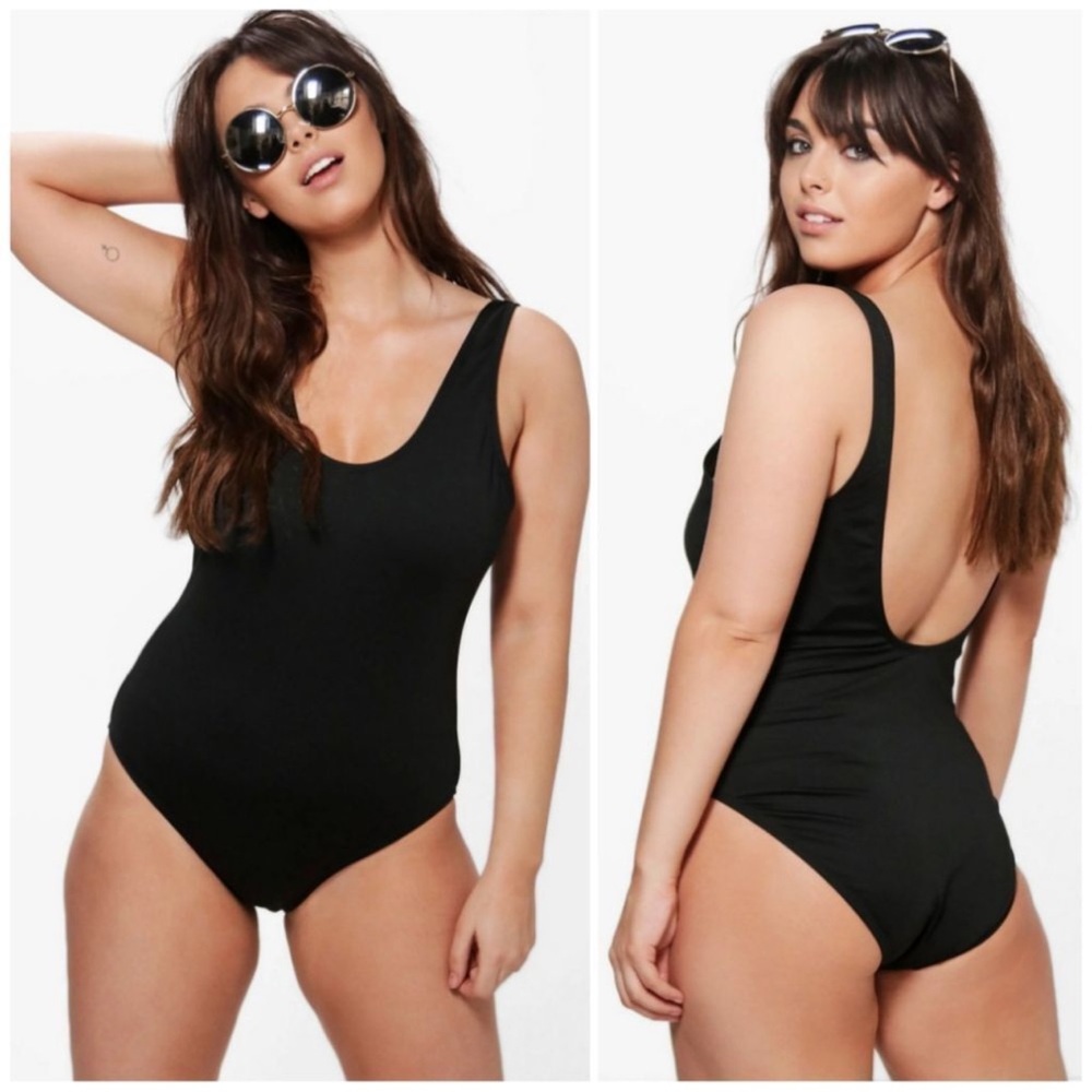 Zara Black Bodysuit with Scoop Neckline